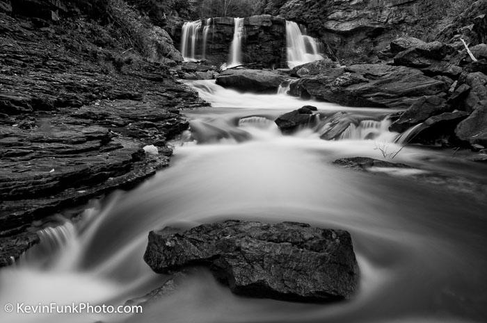 Blackwater Falls - Blackwater Falls State Park - West Virginia Back and White