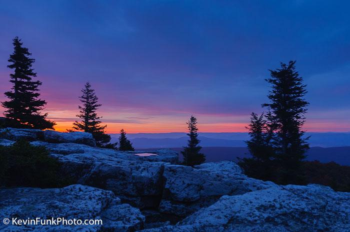 Bear Rocks Autumn Sunrise Dolly Sods Wilderness - West Virginia