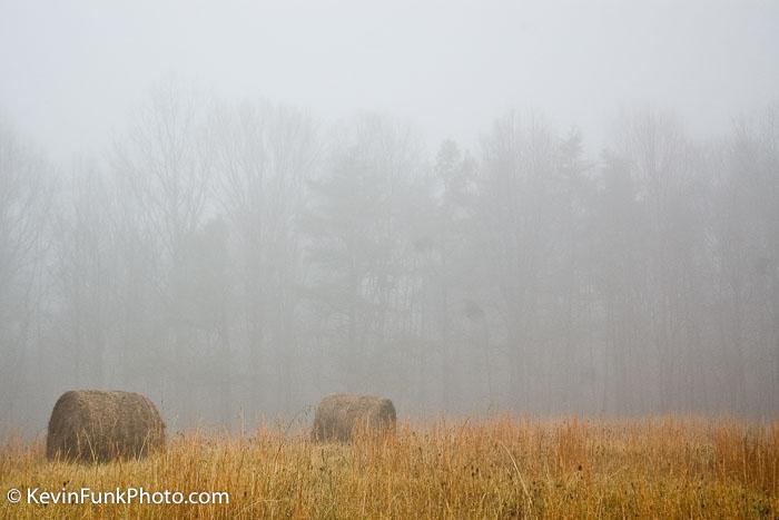 Foggy Hay Field in Paw Paw West Virginia