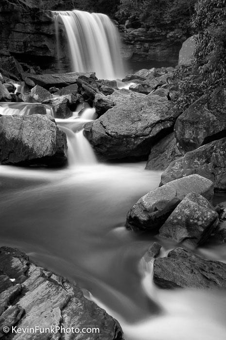 Douglas Falls North Fork Blackwater River- West Virginia Black and White