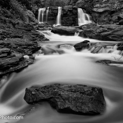 Blackwater Falls - Blackwater Falls State Park - West Virginia Back and White