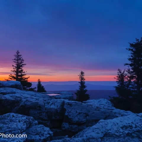 Bear Rocks Autumn Sunrise Dolly Sods Wilderness - West Virginia